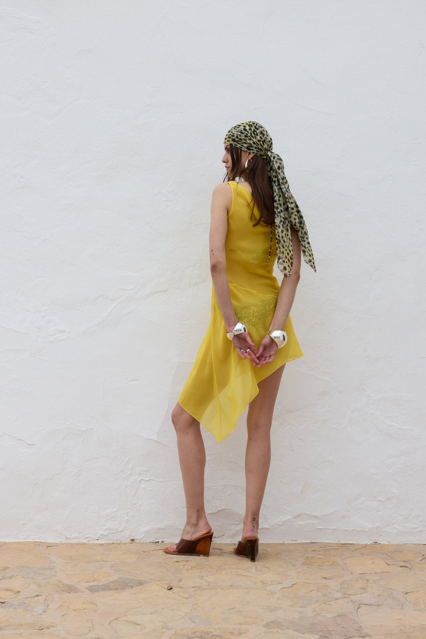 ARENA MINI DRESS SILK CHIFFON SUN YELLOW - De La Vali
