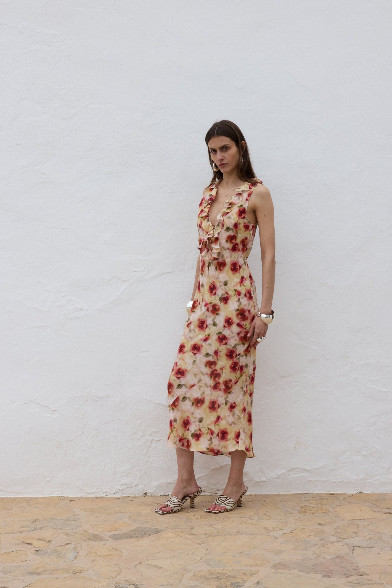 CESTO MIDI DRESS SILK CDC LA ROSA - De La Vali
