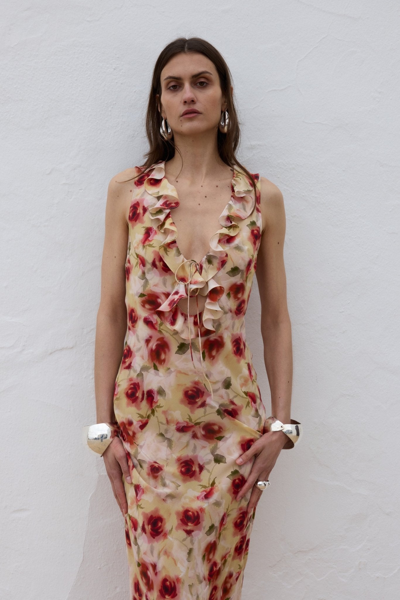 CESTO MIDI DRESS SILK CDC LA ROSA - De La Vali