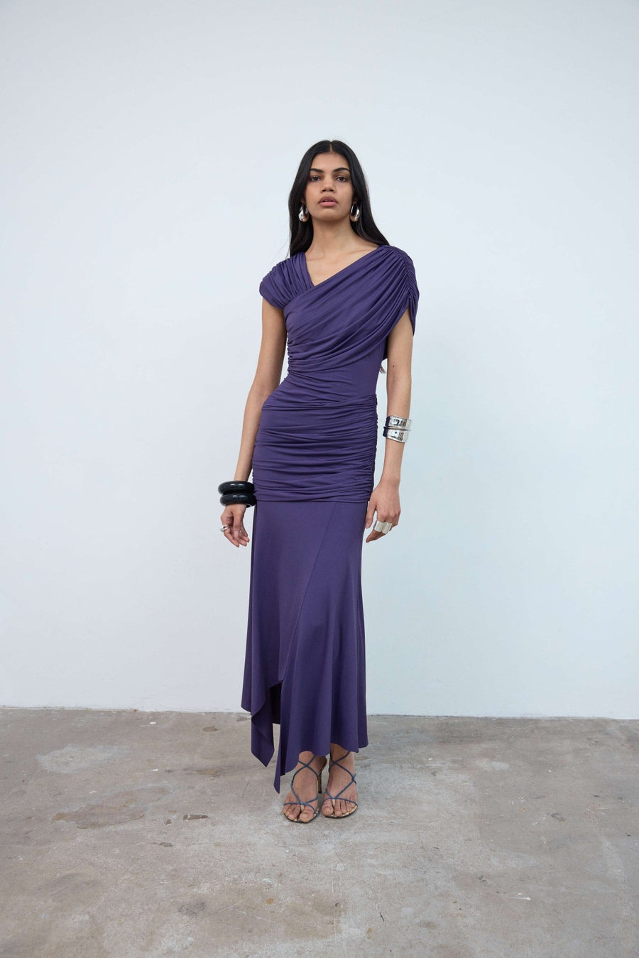 purple spandex dress Essential Luisa Wrap Dress