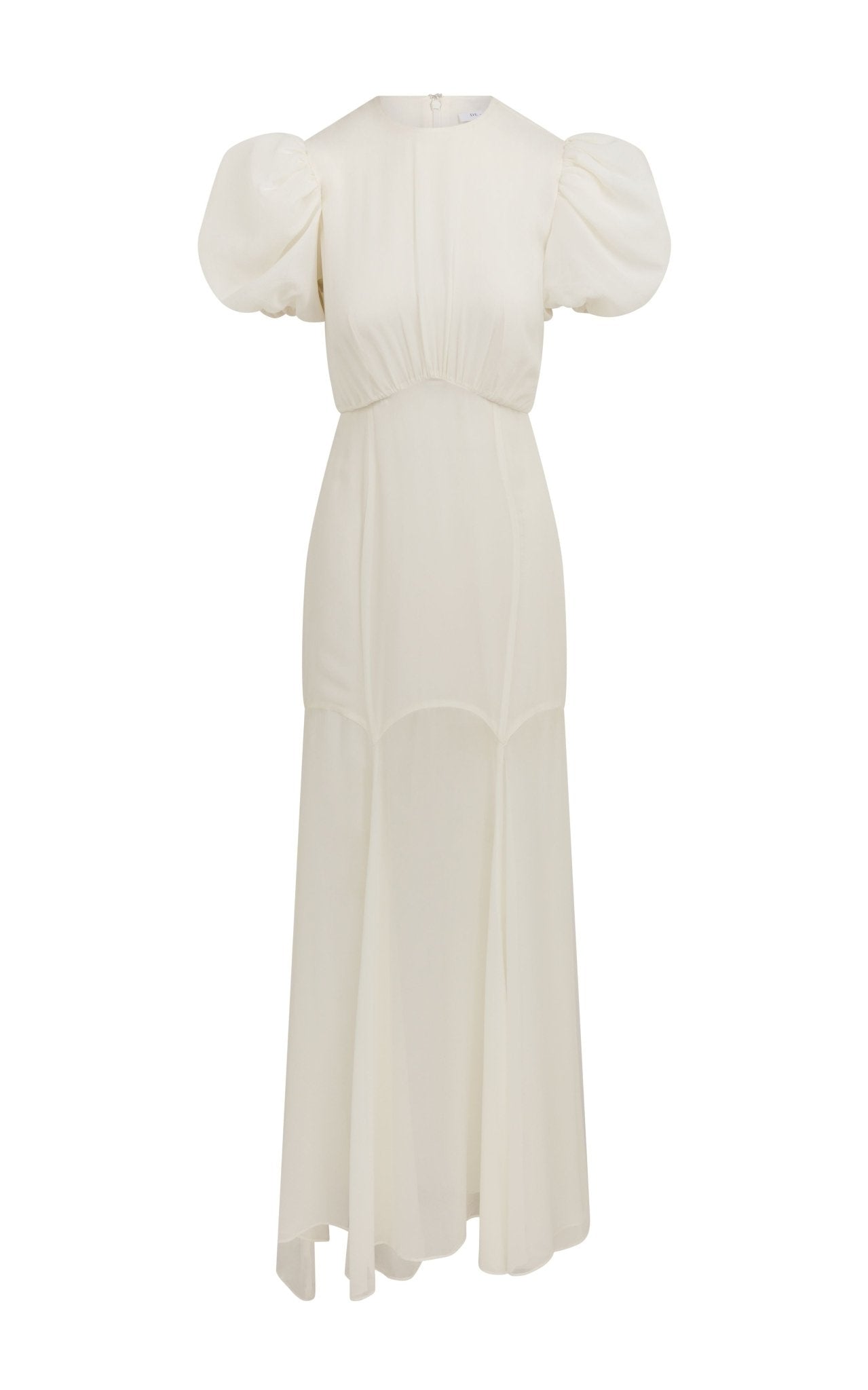 AGUA MAXI DRESS IN IVORY SILK CHIFFON - De La Vali