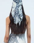 LUNA HEAD SCARF IN ZEBRA PRINT GEORGETTE - De La Vali