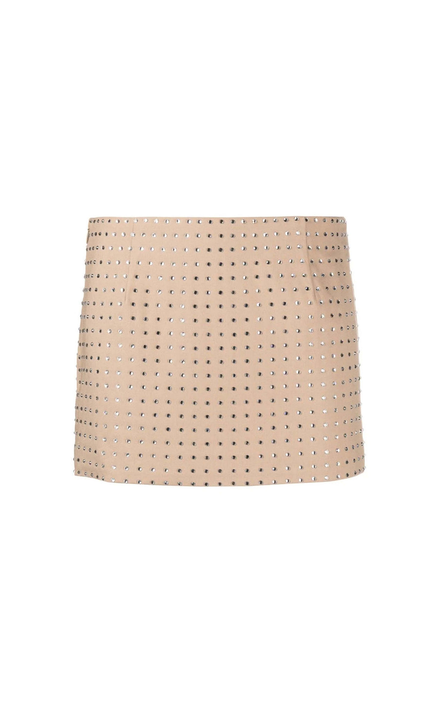 ISIDORA DIAMANTE MINI SKIRT IN BEIGE TWILL