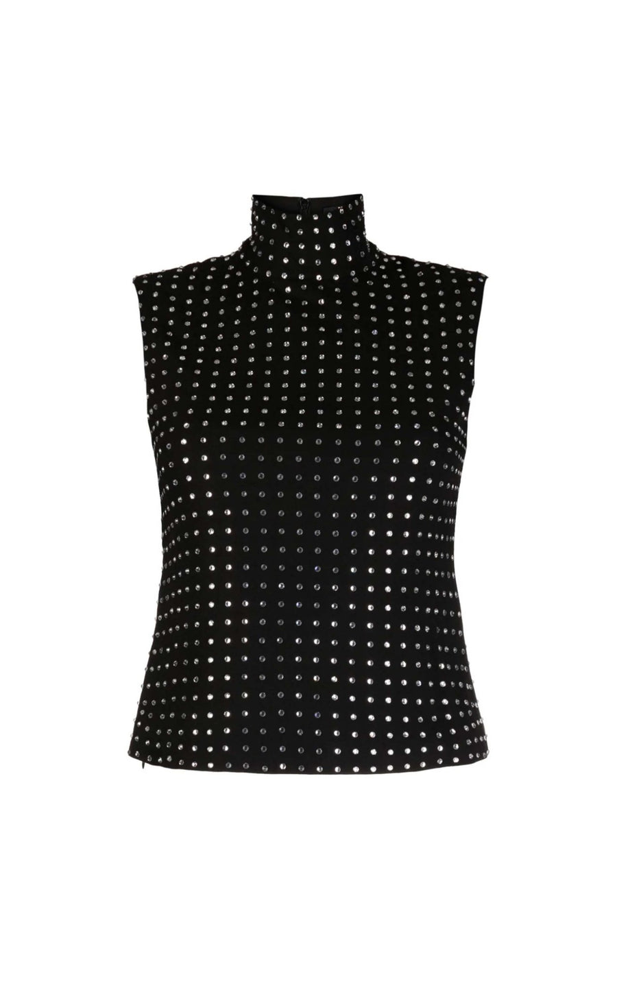 ISIDORA DIAMANTE TOP IN BLACK TWILL - De La Vali