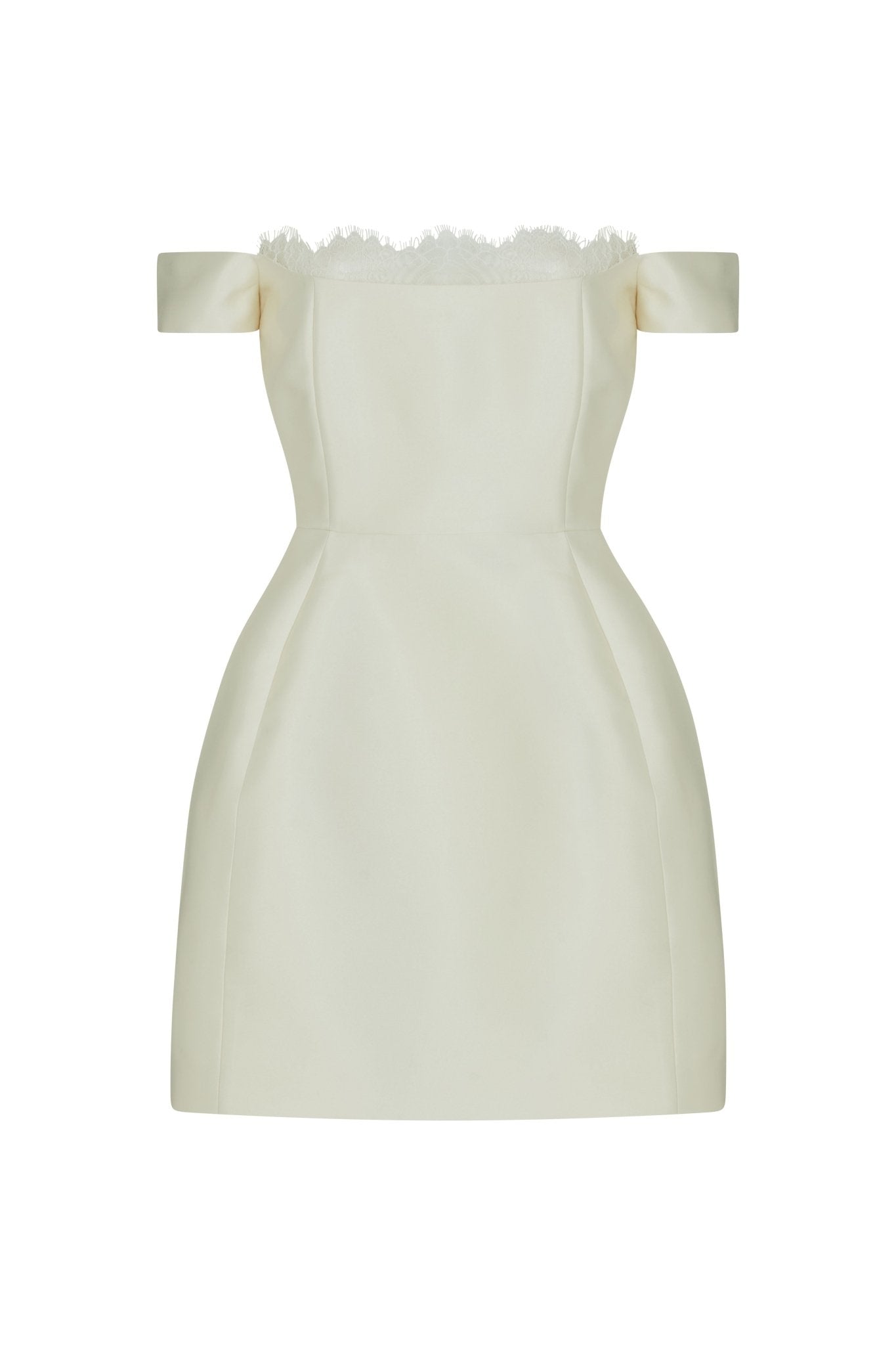 IDAIRA MINI DRESS IN IVORY TWILL - De La Vali