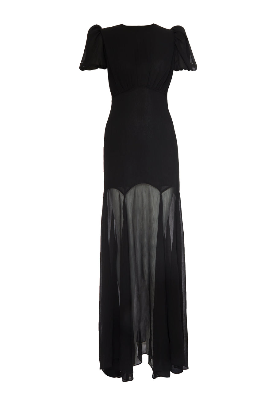 AGUA MAXI DRESS IN BLACK CRINKLE CHIFFON