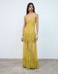 KALA MIDI DRESS IN YELLOW LACE - De La Vali