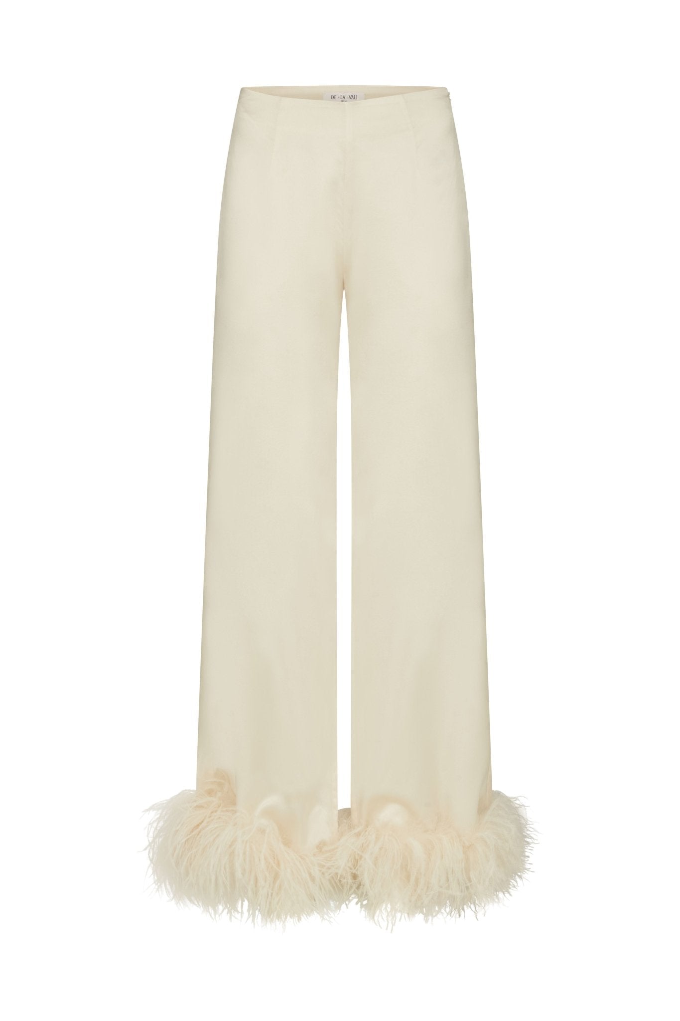 LIBERTY TROUSER SILK IN IVORY SATIN (MADE TO ORDER) - De La Vali