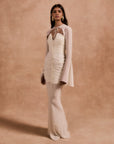 LORENA MAXI DRESS IN IVORY CHIFFON