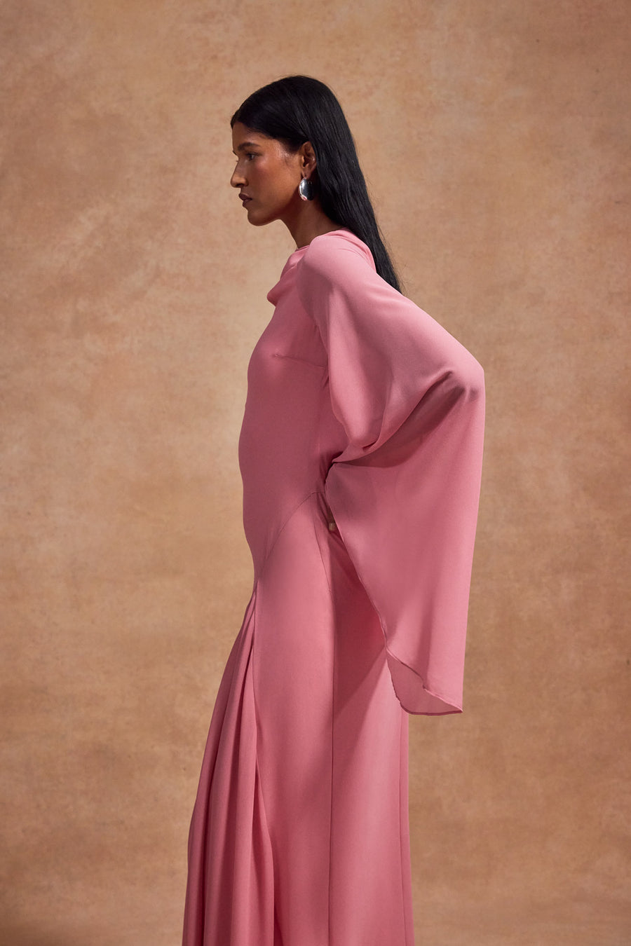 HAUSOS MAXI DRESS IN BALLET PINK CHIFFON