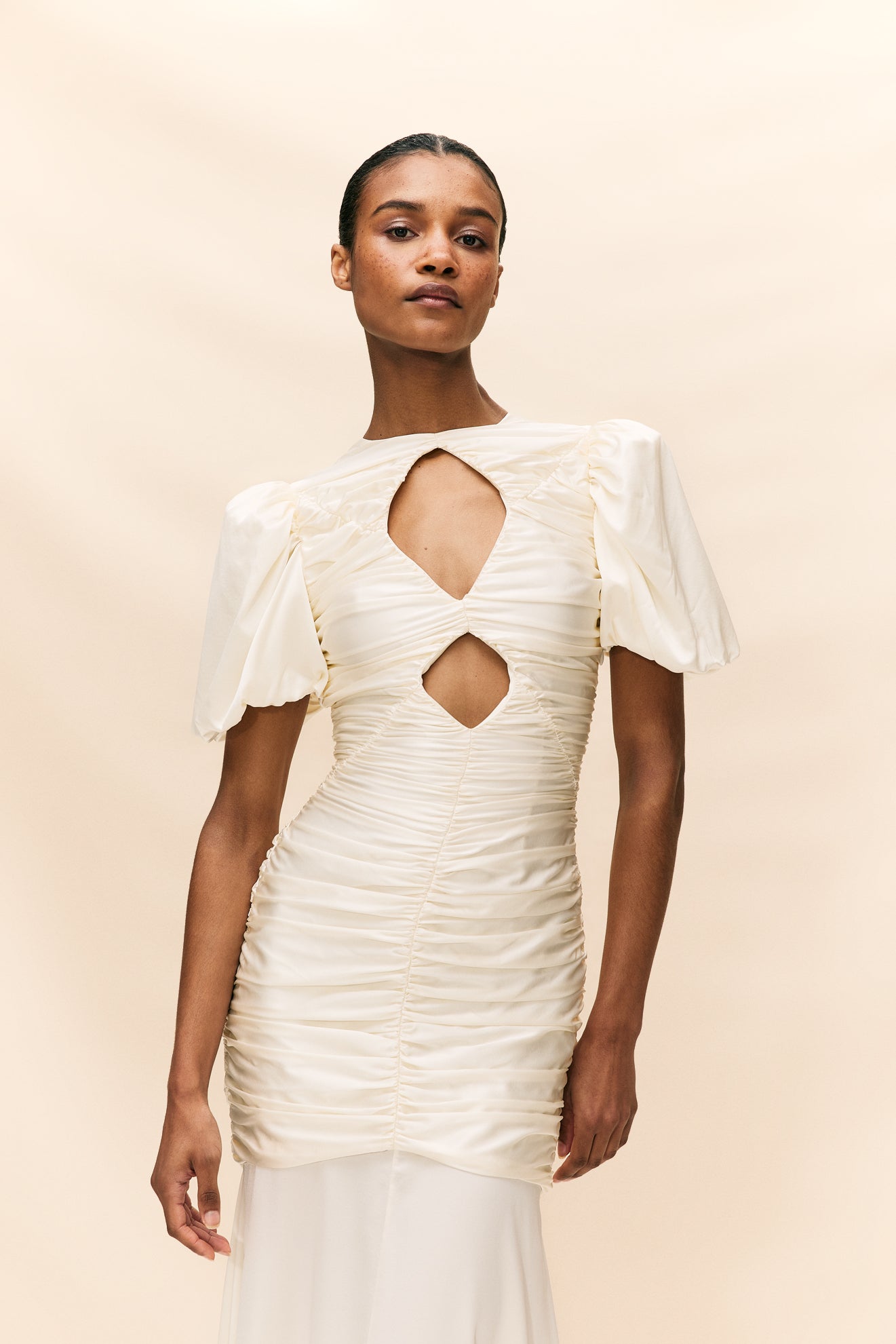 OLYMPIA MAXI DRESS IN IVORY SILK SATIN (MADE TO ORDER) – DE LA VALI ...