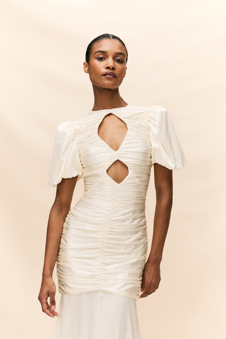 Ivory silk maxi dress hot sale