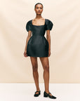 CANNOLI MINI DRESS IN BLACK TWILL