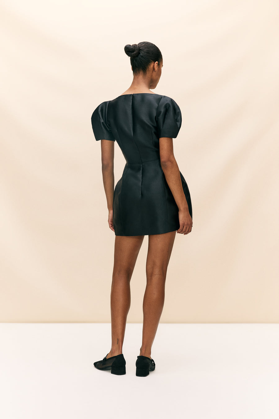 CANNOLI MINI DRESS IN BLACK TWILL