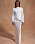 VIVIR MAXI DRESS IN OPTIC HAMMERED SATIN