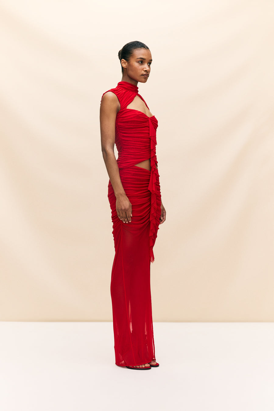 TIRAMISU TOP IN RED MESH