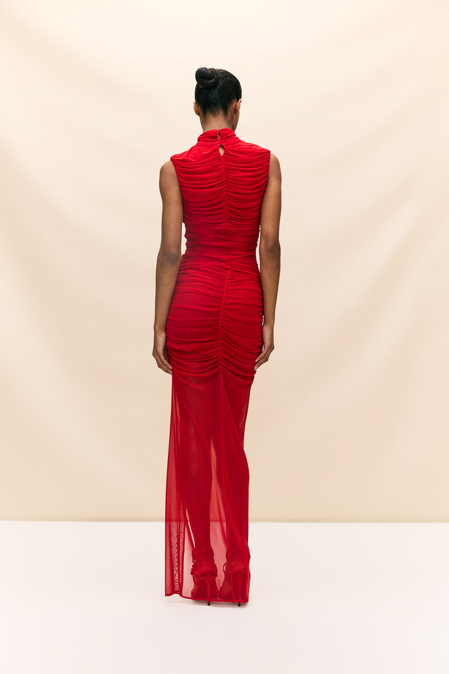 TIRAMISU TOP IN RED MESH