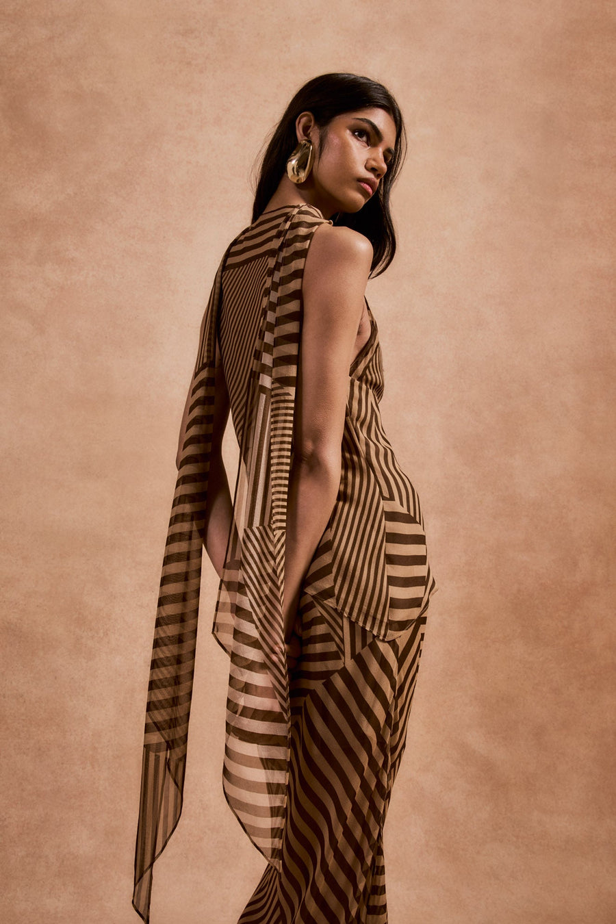DIOSA SKIRT IN VIVID STRIPE SILK CHIFFON