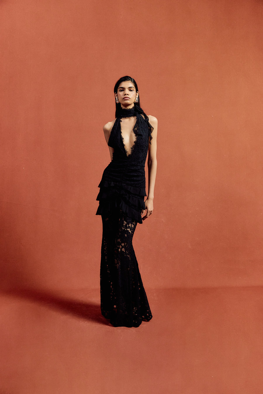 BONITA MAXI DRESS COTTON LACE BLACK (PRE ORDER)