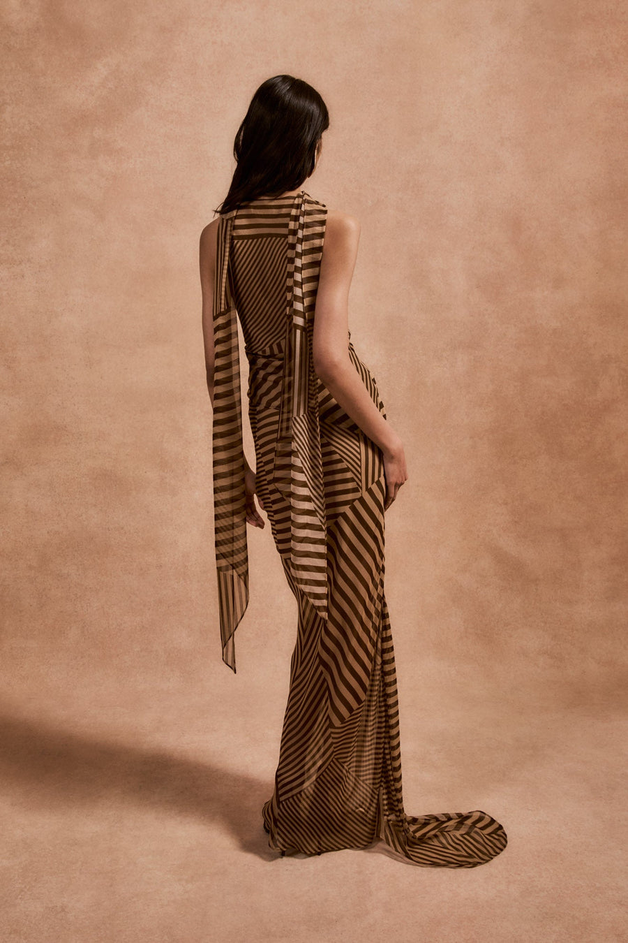 DIOSA SKIRT IN VIVID STRIPE SILK CHIFFON