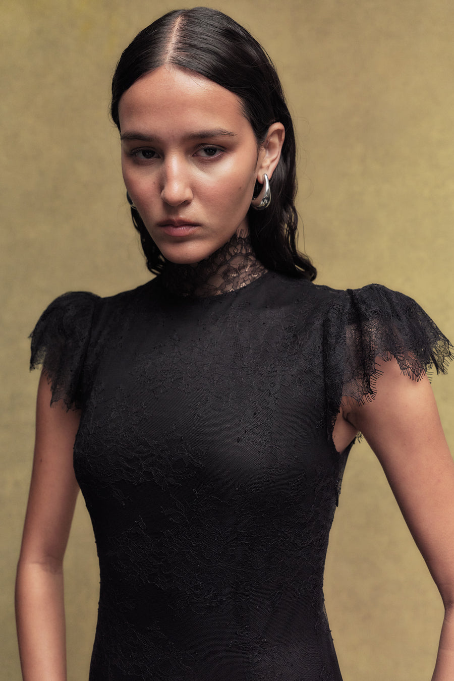 SILENTIUM LACE MAXI DRESS IN BLACK
