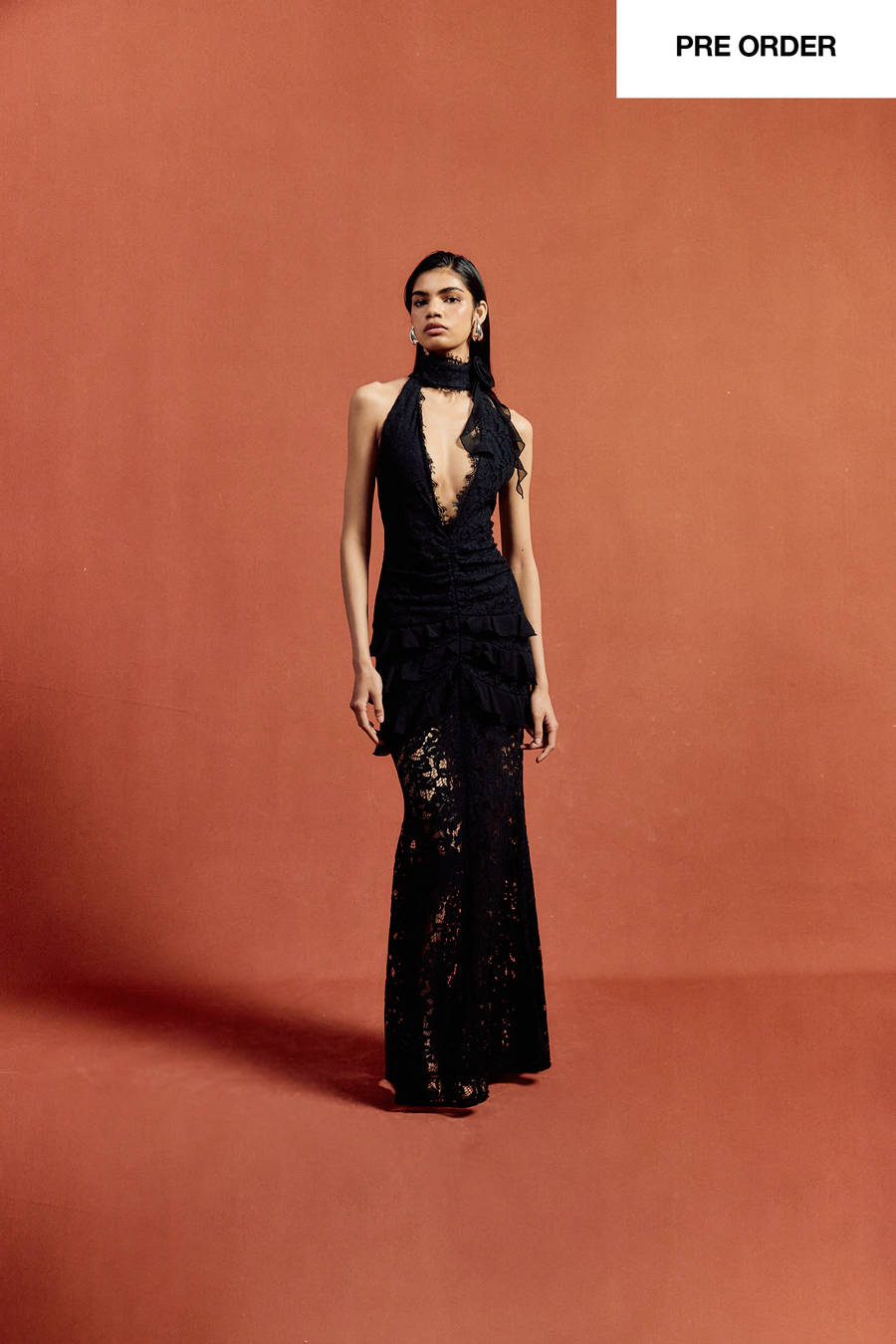 BONITA MAXI DRESS COTTON LACE BLACK (PRE ORDER)