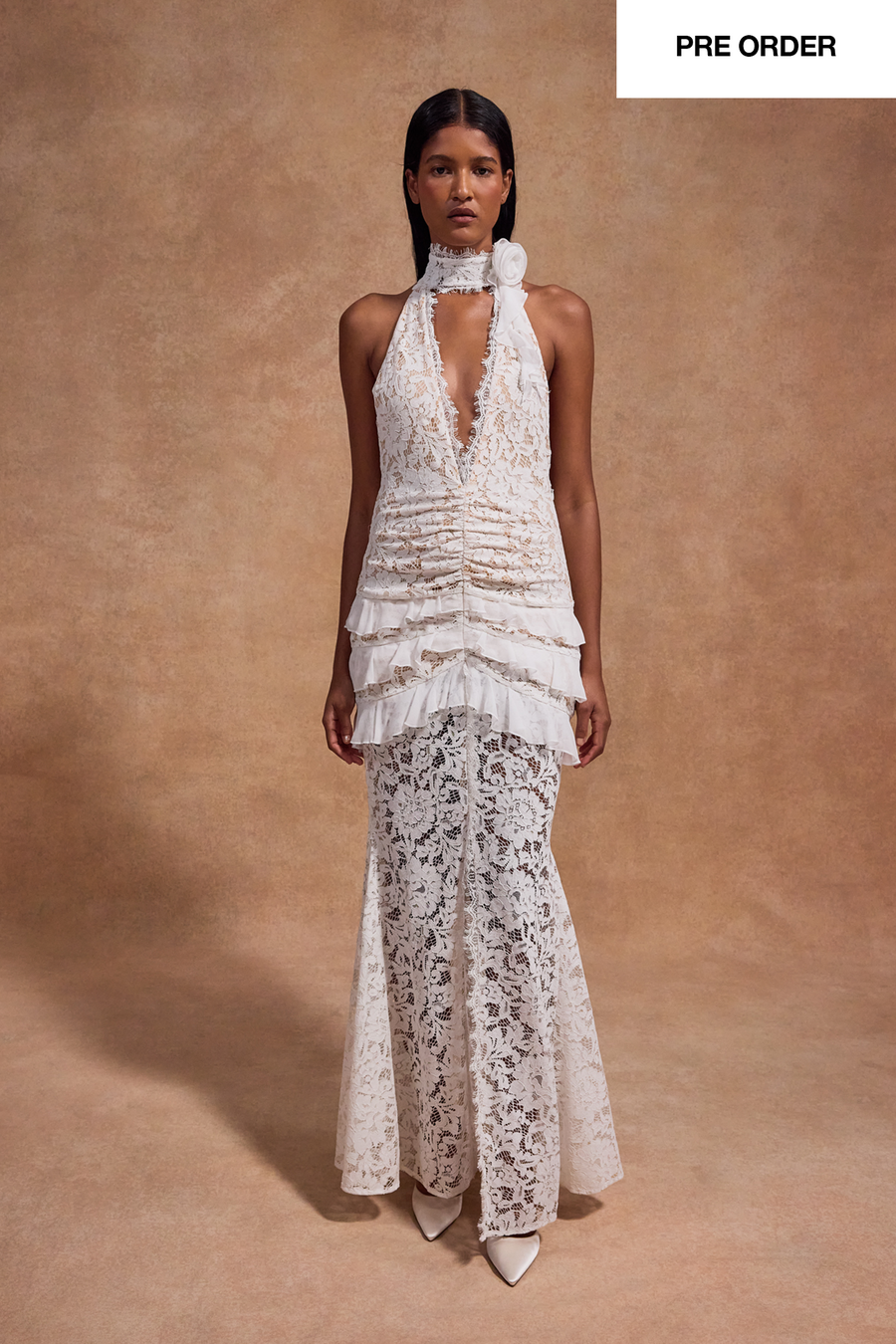 BONITA MAXI DRESS IN WHITE LACE (PRE ORDER)