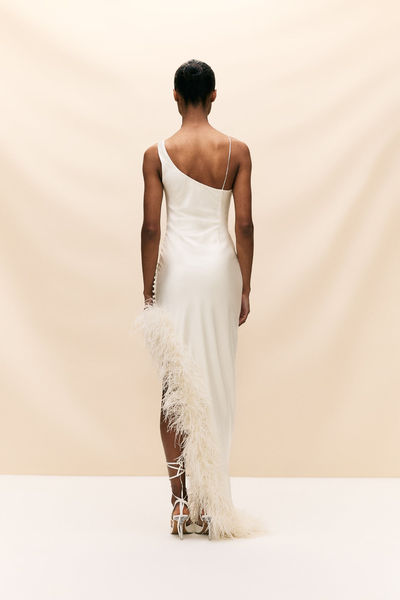 MATISSE MIDI DRESS IN IVORY SILK SATIN - De La Vali