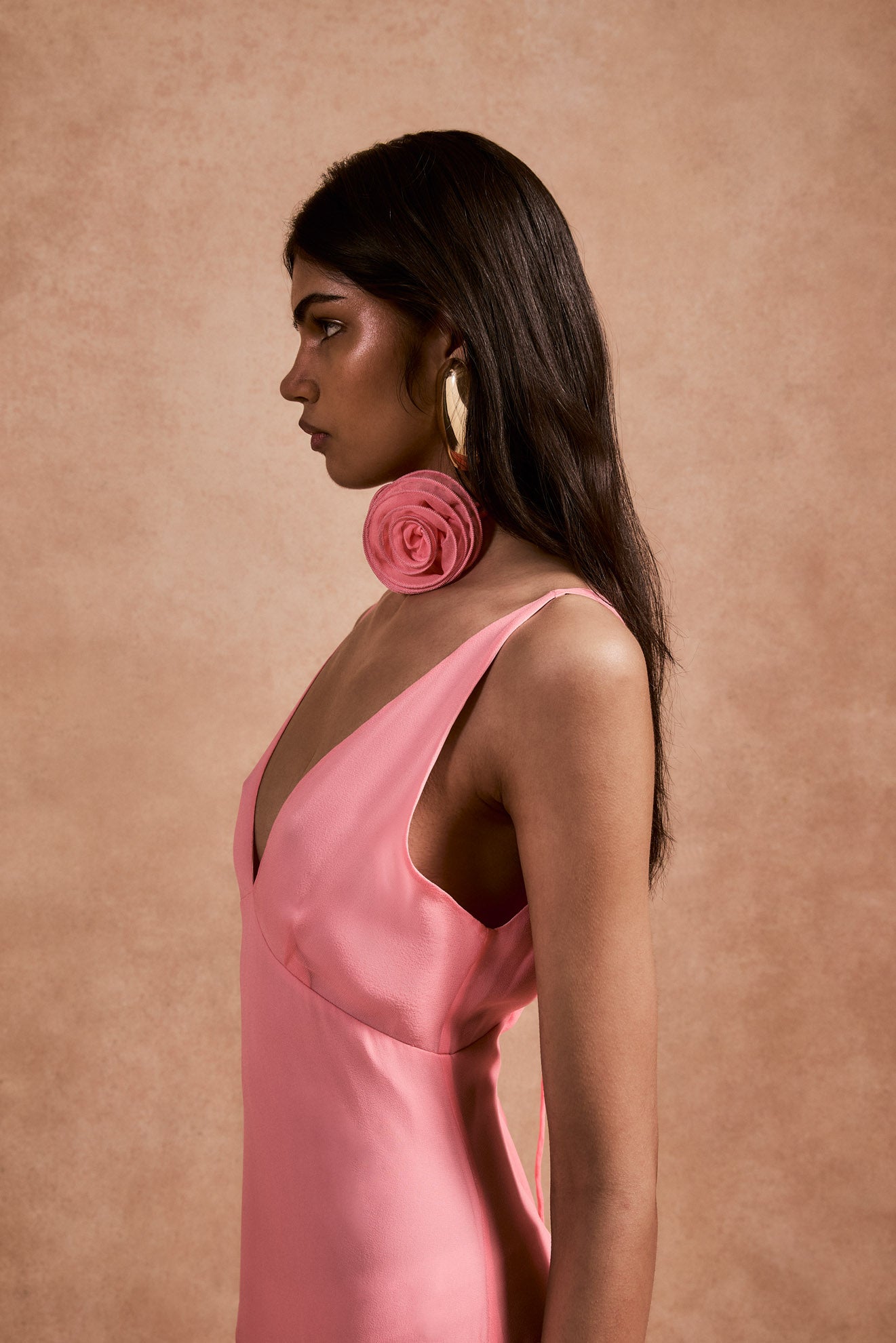 KATJA MAXI DRESS IN BALLET SILK CHIFFON - De La Vali