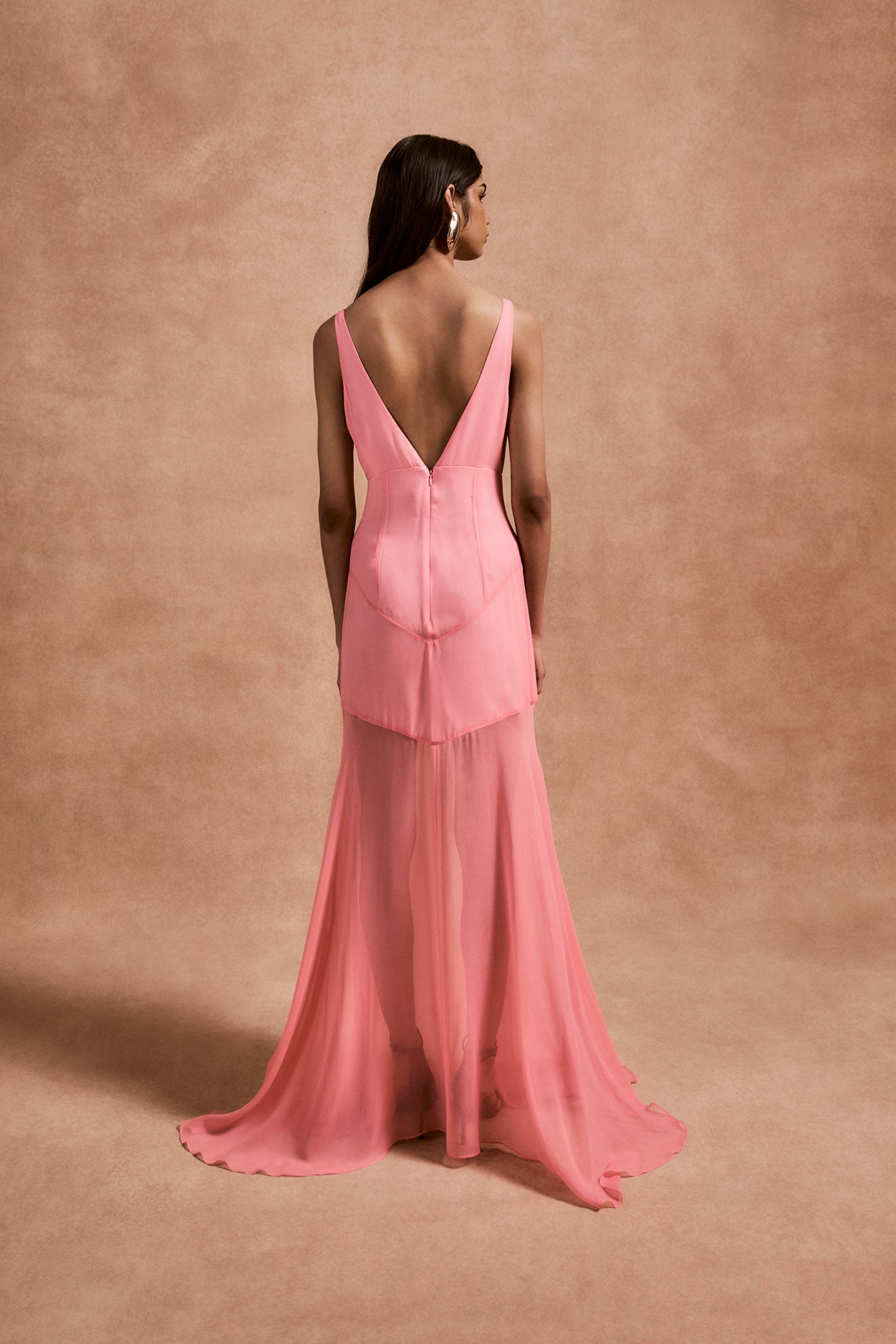 KATJA MAXI DRESS IN BALLET SILK CHIFFON - De La Vali