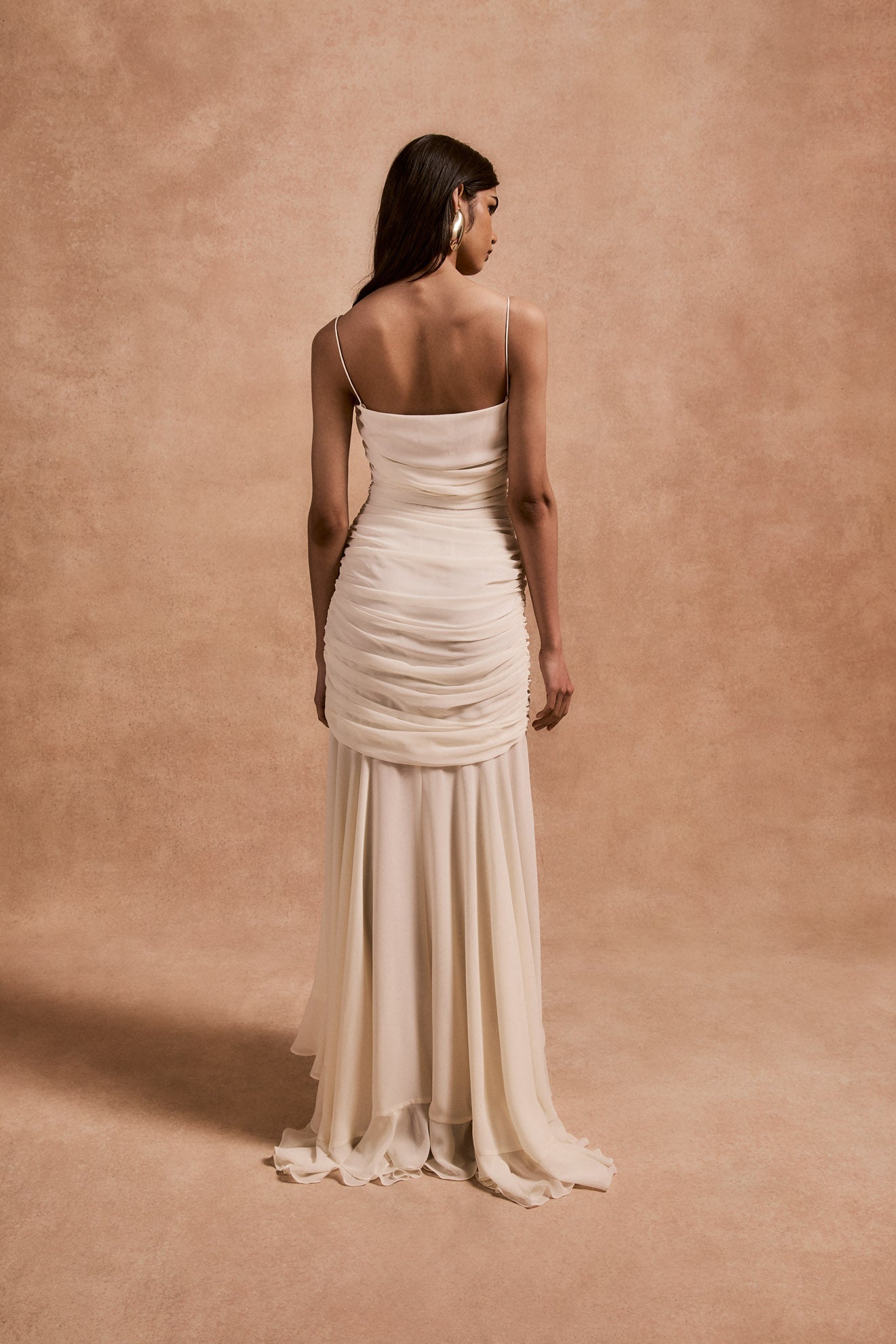 ROSADO MAXI DRESS IN IVORY CHIFFON - De La Vali