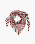LUNA HEAD SCARF IN MAROON & TURQUOISE STRIPE GEORGETTE - De La Vali