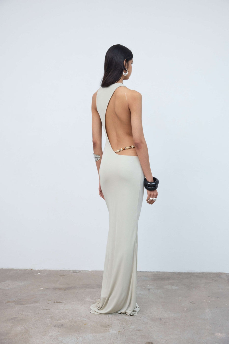 Maha Maxi Dress in Cream Jersey