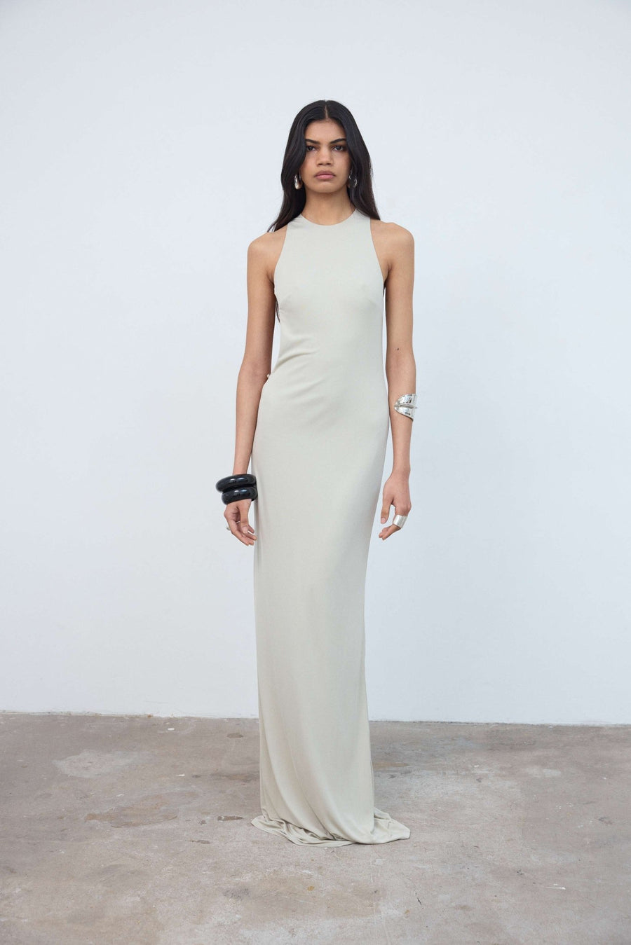 Maha Maxi Dress in Cream Jersey