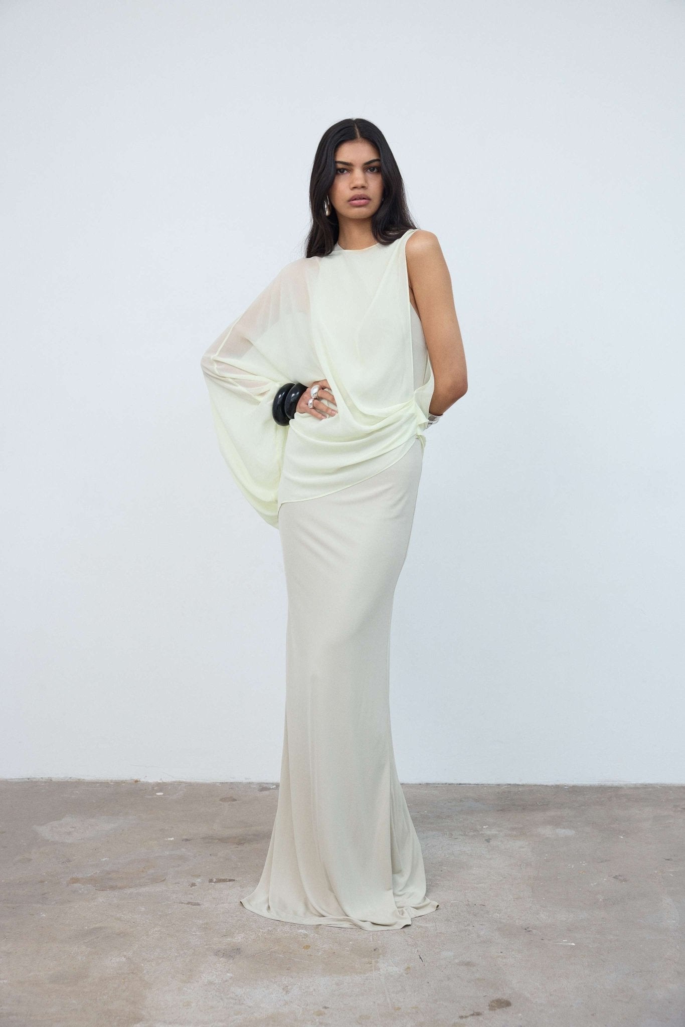 MAHA TOP IN CREAM GEORGETTE - De La Vali