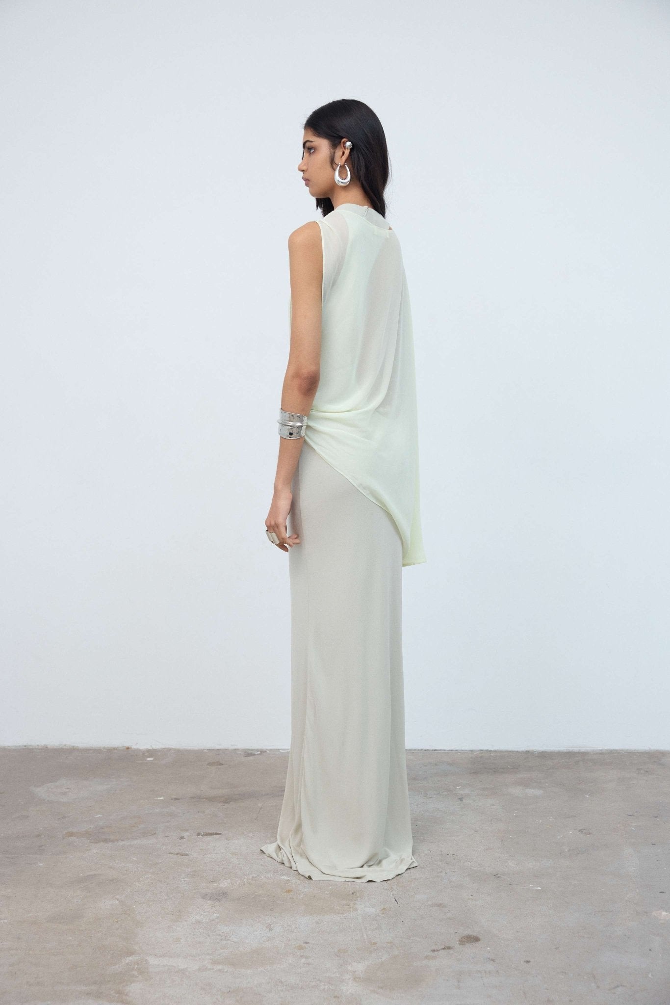 MAHA TOP IN CREAM GEORGETTE - De La Vali