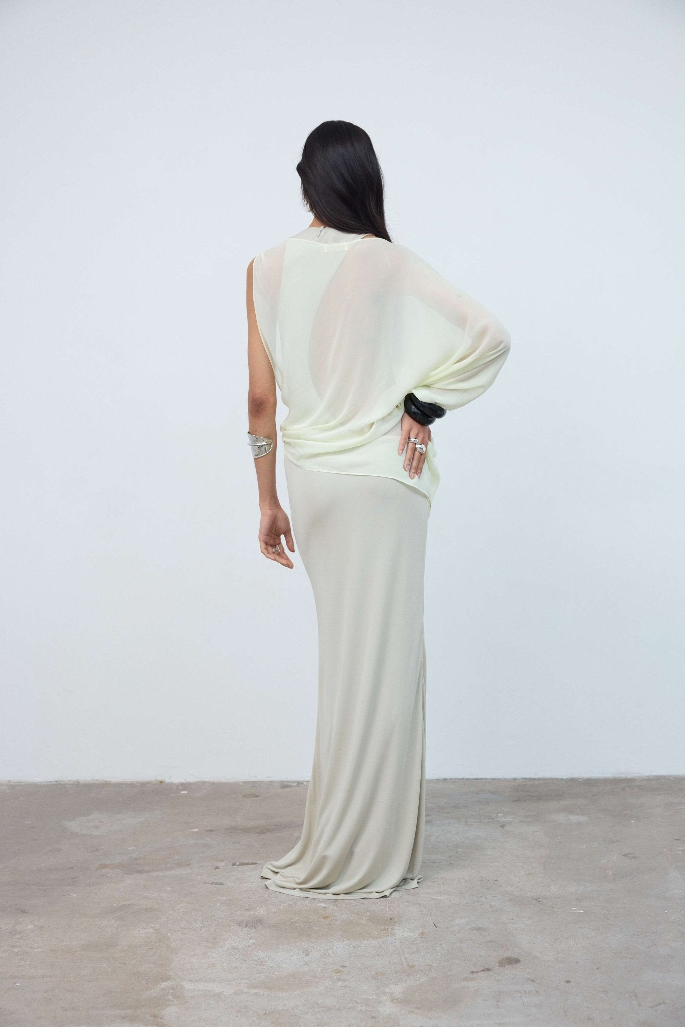 MAHA TOP IN CREAM GEORGETTE - De La Vali