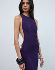 MAHA MINI DRESS IN PURPLE JERSEY - De La Vali
