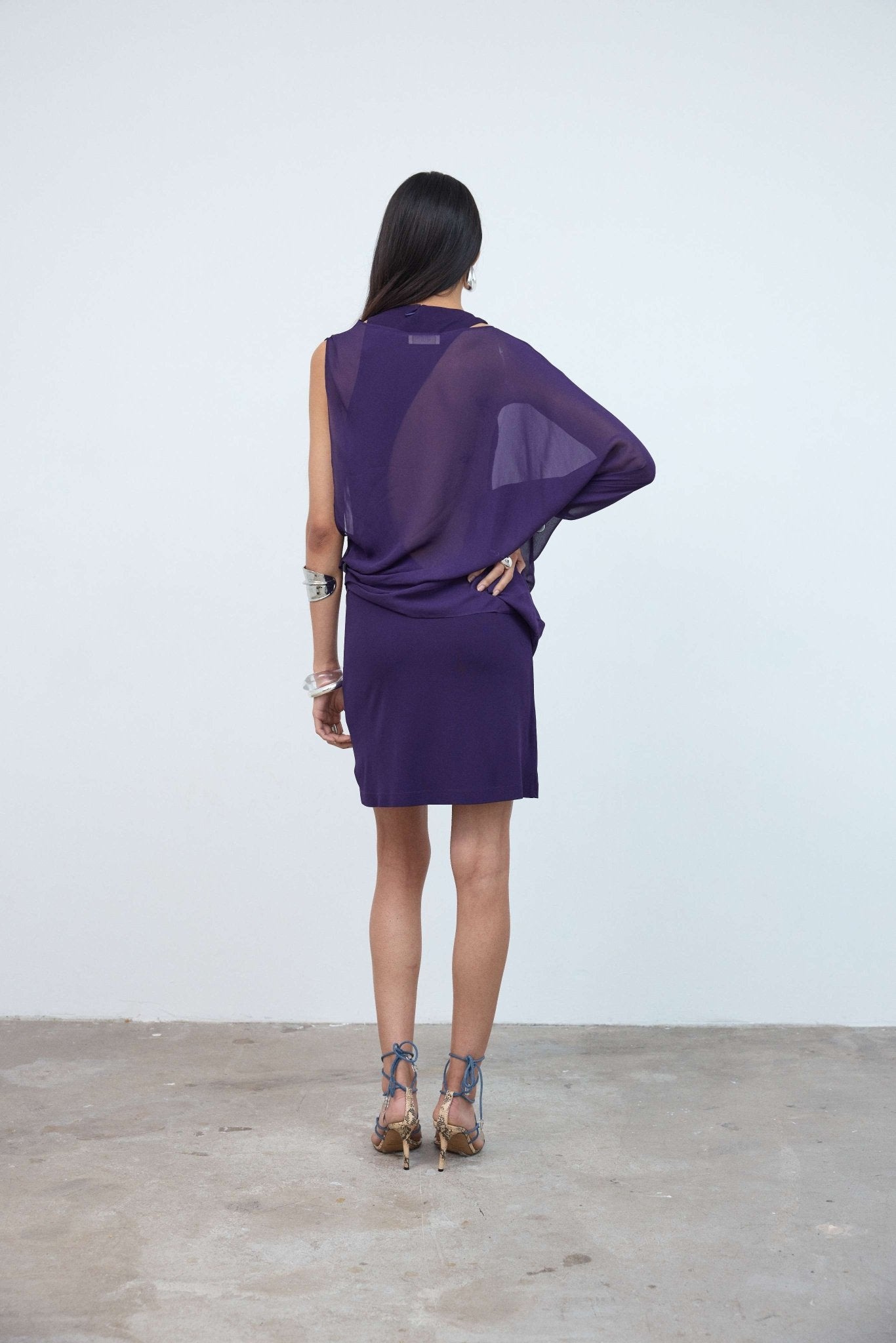 MAHA TOP IN PURPLE GEORGETTE - De La Vali