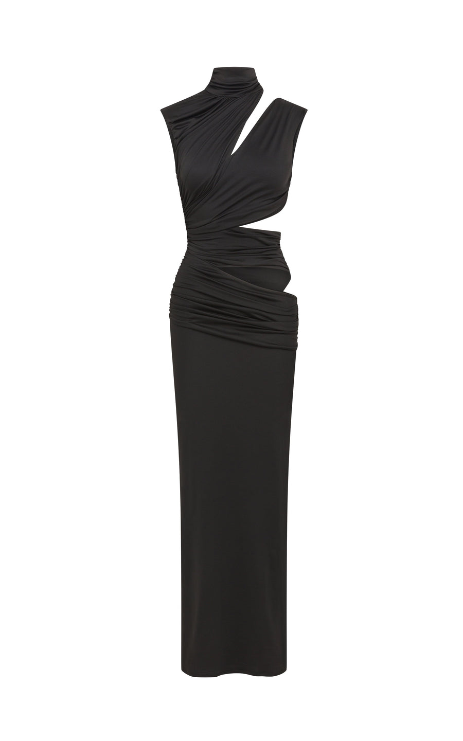 MAHOGANY MAXI DRESS IN BLACK JERSEY