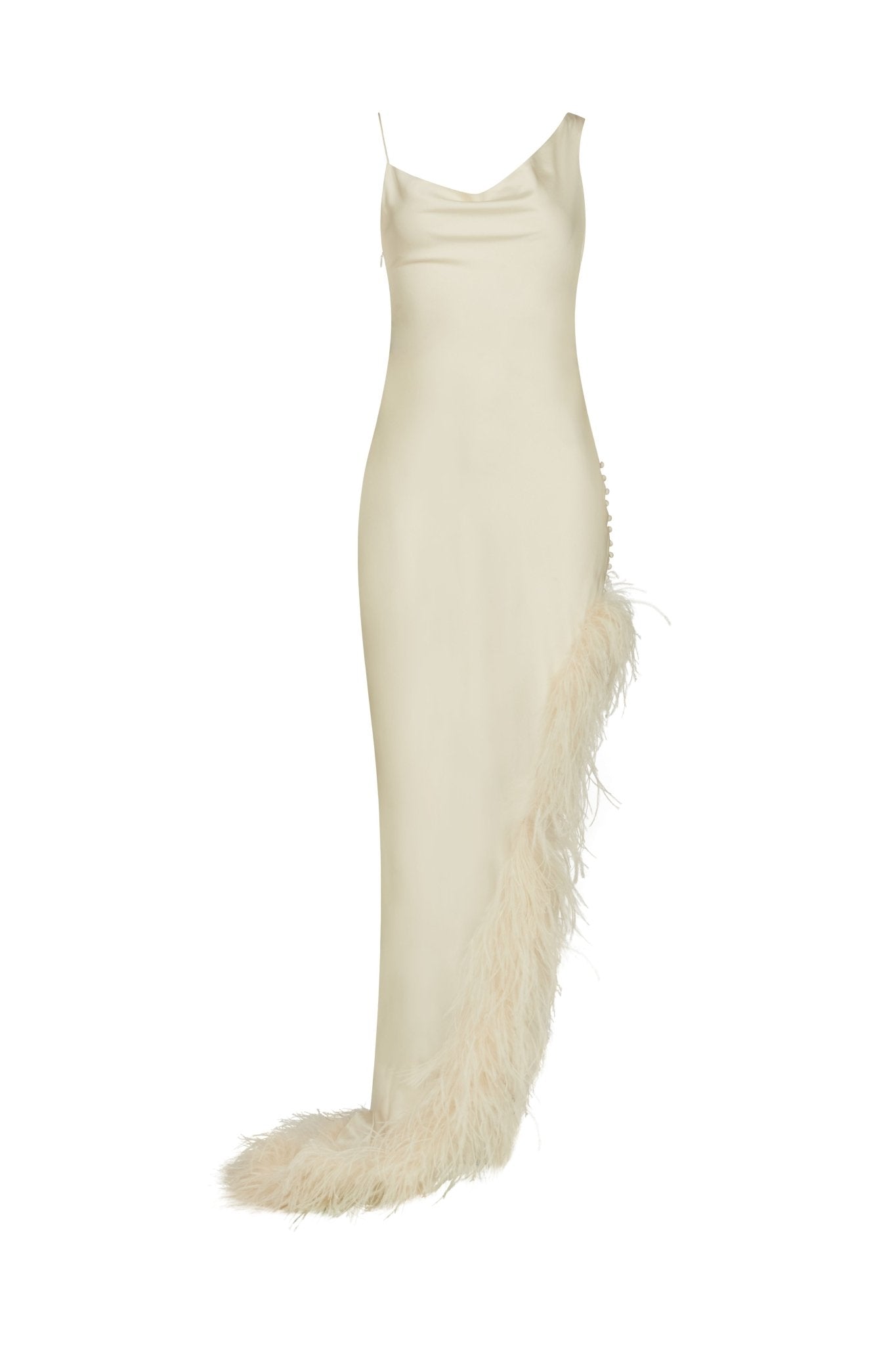 MATISSE MIDI DRESS IN IVORY SILK SATIN - De La Vali