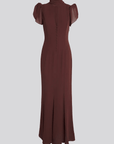 NIEBLA MAXI DRESS IN PLUM CHIFFON - De La Vali