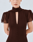 NIEBLA MAXI DRESS IN PLUM CHIFFON - De La Vali