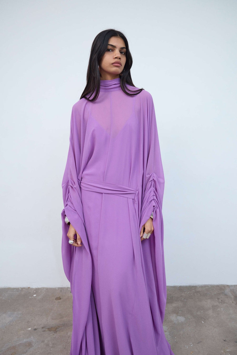 Nila Maxi Dress in Magenta Chiffon