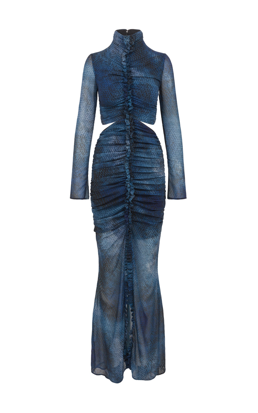 NORELL MAXI DRESS IN BASILISK BLUE JERSEY