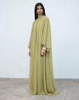 NYX MAXI DRESS IN GREEN CHIFFON - De La Vali