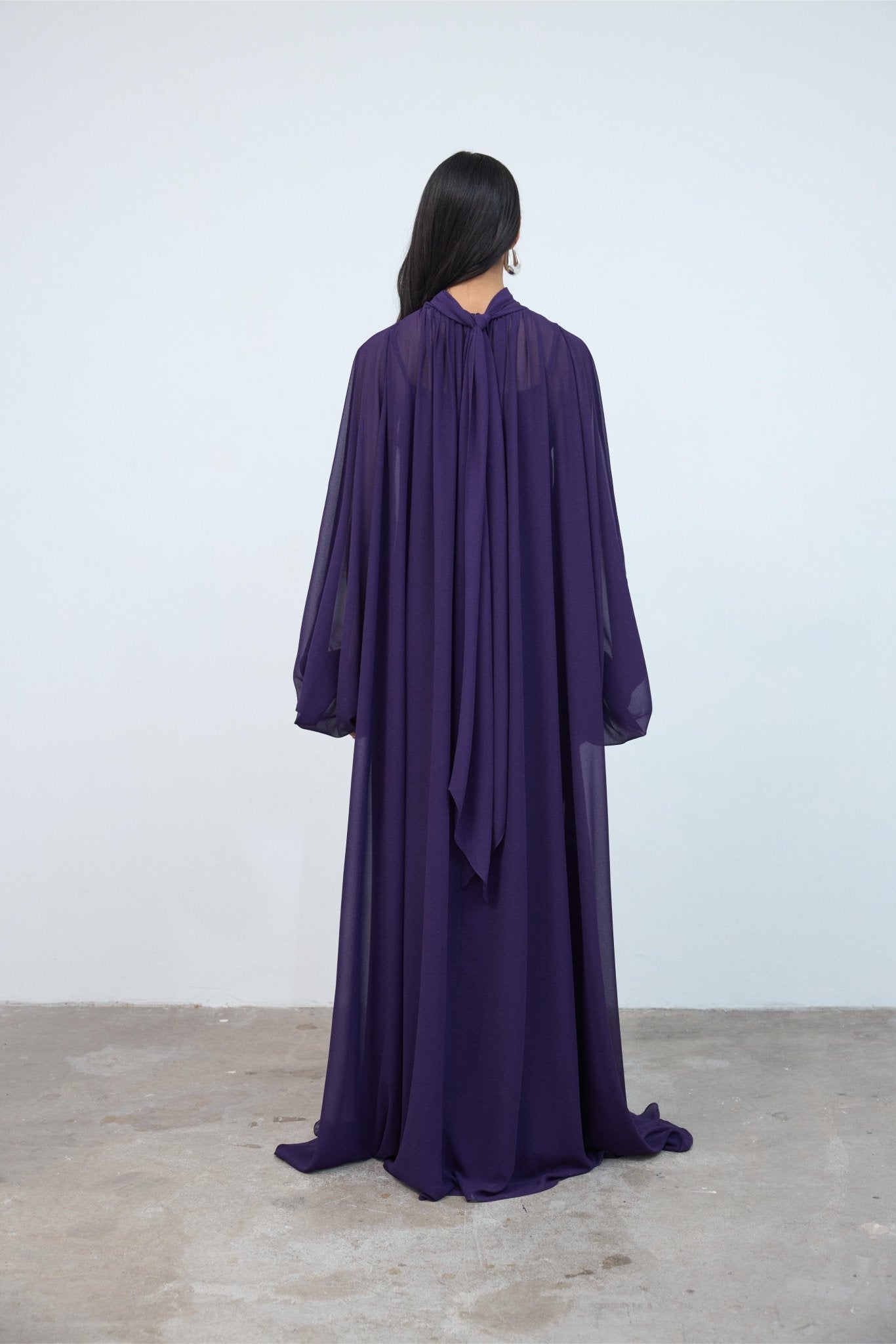 NYX MAXI DRESS IN PURPLE CHIFFON - De La Vali
