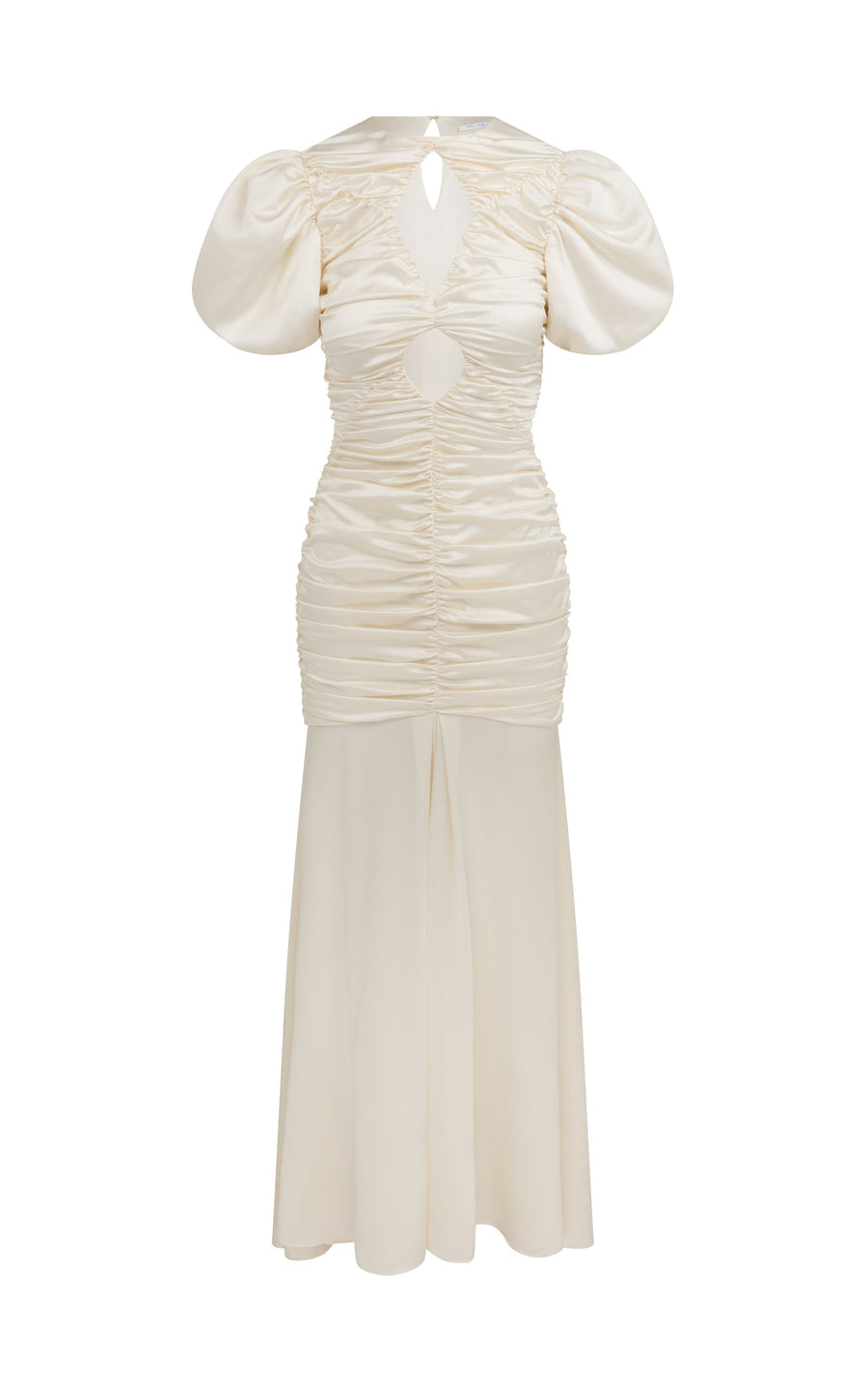 OLYMPIA MAXI DRESS IN SILK SATIN IVORY