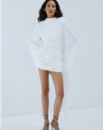 PERISA MINI DRESS IN IVORY SPANDEX JERSEY - De La Vali