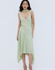 AURORA MIDI DRESS IN MINT GREEN VISCOSE GEORGETTE - De La Vali